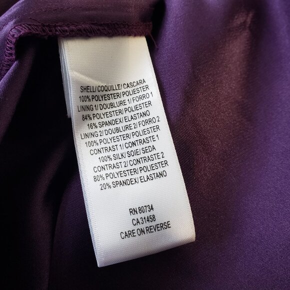 Deep Purple BCBG Fun Formal Mini Halter Dress w Pleats, Sheer Ruffle Fabric - Picture 14 of 15